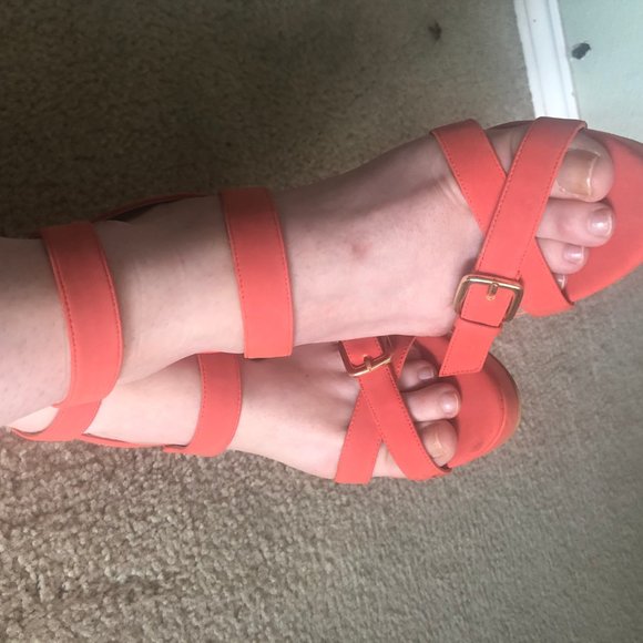 Orange Strappy Sandals - Picture 6 of 8